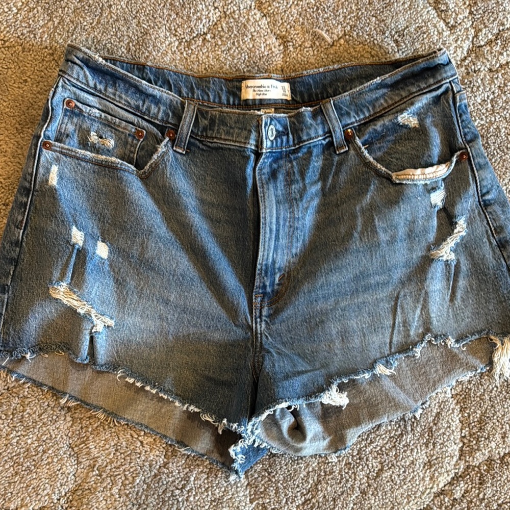 Distressed Blue Denim Shorts